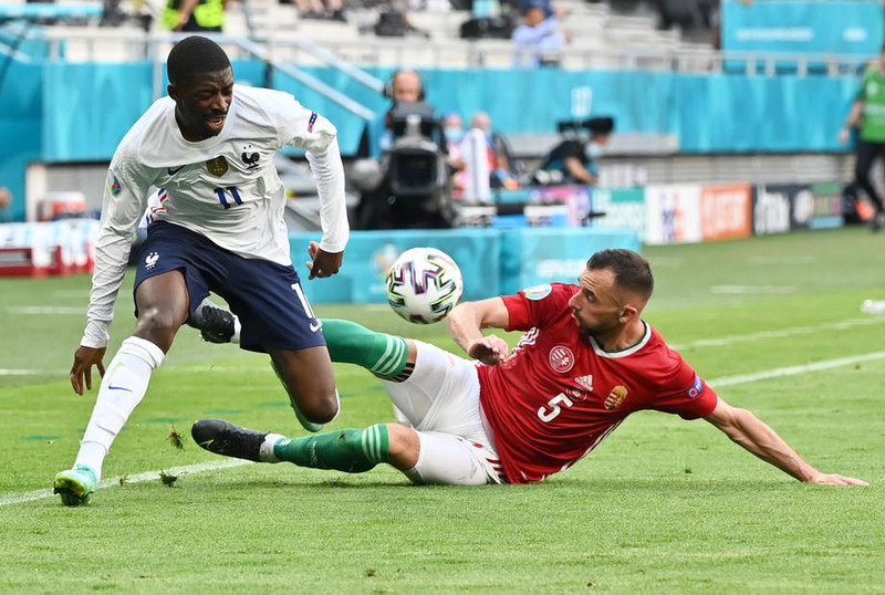 Dembele í leik með franska landsliðinu.