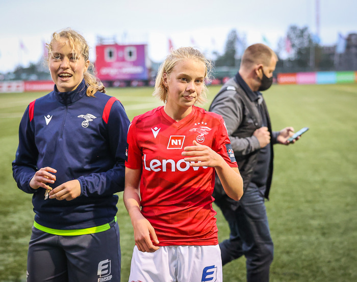 Þær Fanney og Katla árið 2021. Í dag eru þær báðar landsliðskonur.