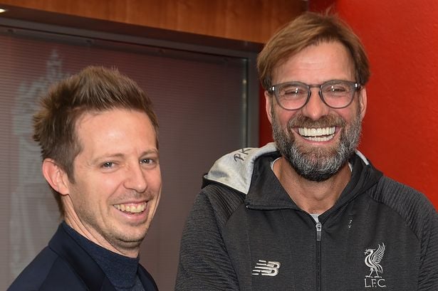 Edwards hér með Jurgen Klopp.