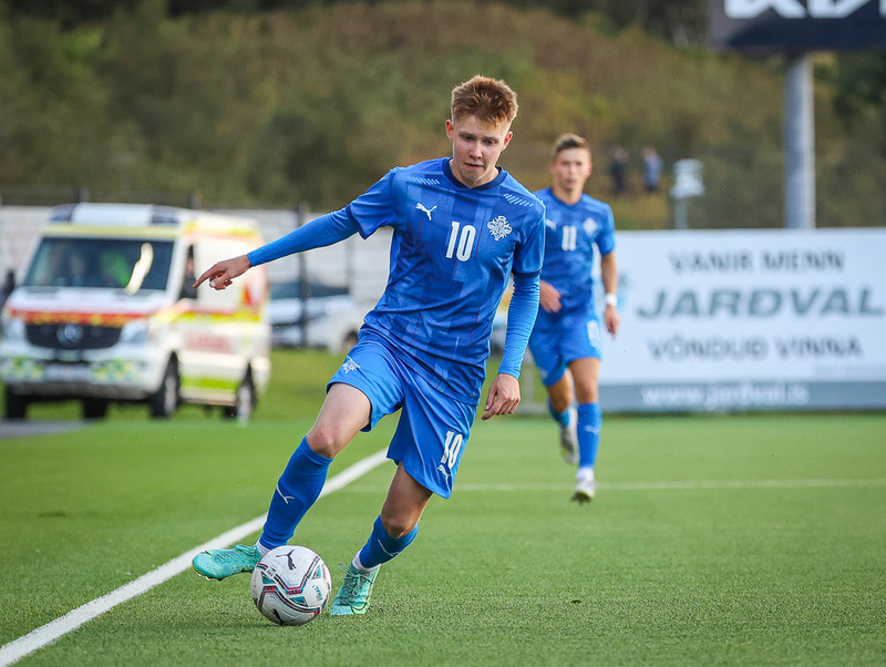 Kristian Nökkvi í U21 landsleik á dögunum.