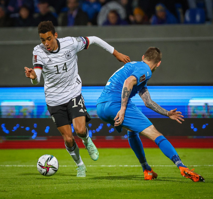 Musiala lék sinn fyrsta landsleik fyrir Þýskaland á Laugardalsvelli.