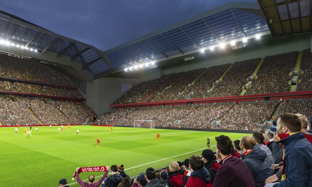 Svona mun Anfield Road stúkan líta út eftir breytingar.