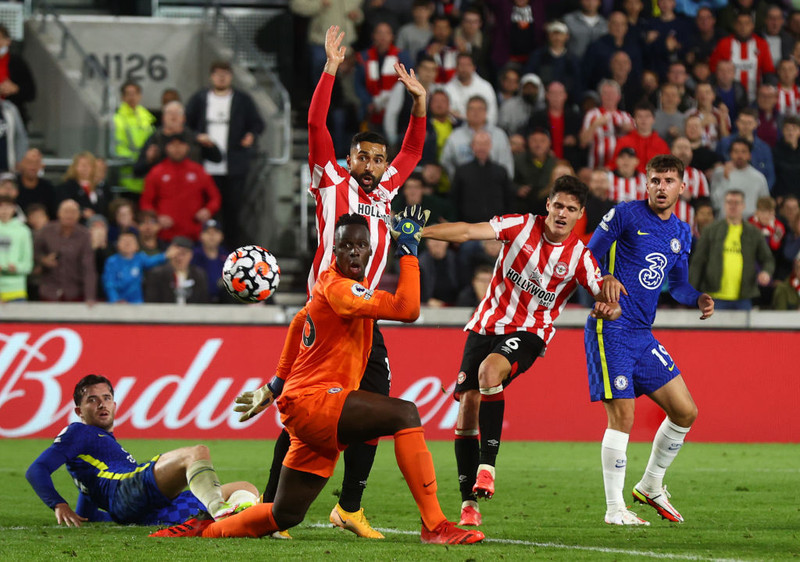 Edouard Mendy var frábær gegn Brentford