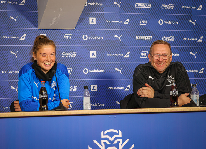 Karólína og Steini á fundinum í dag.