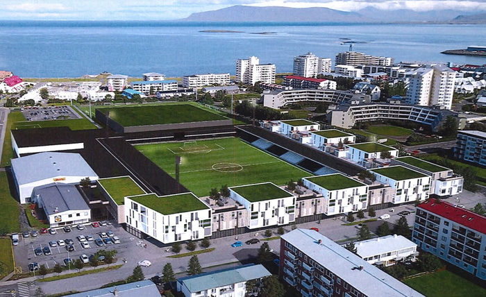 Tölvuteiknuð mynd af því hvernig svæði KR mun líta út ef áætlun nær fram að ganga.