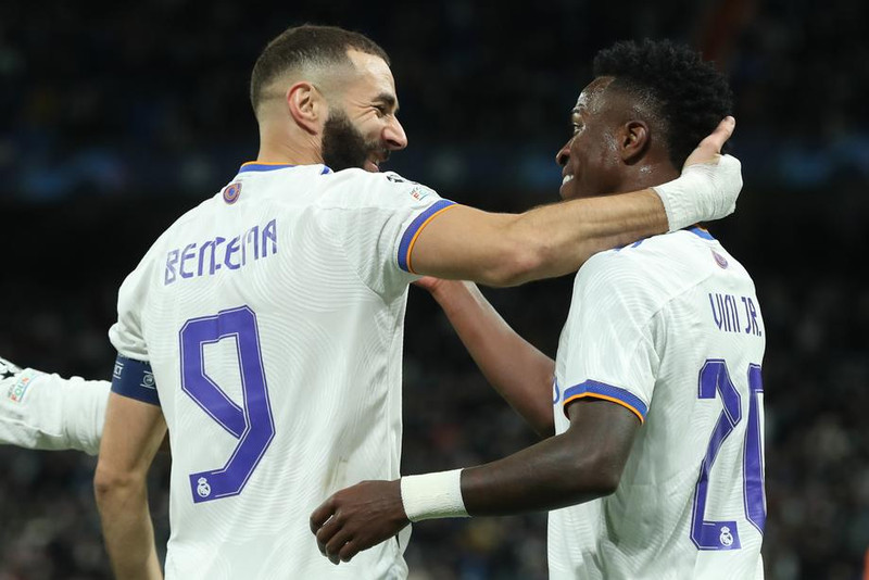 Karim Benzema og Vinicius Junior, leikmenn Real Madrid.