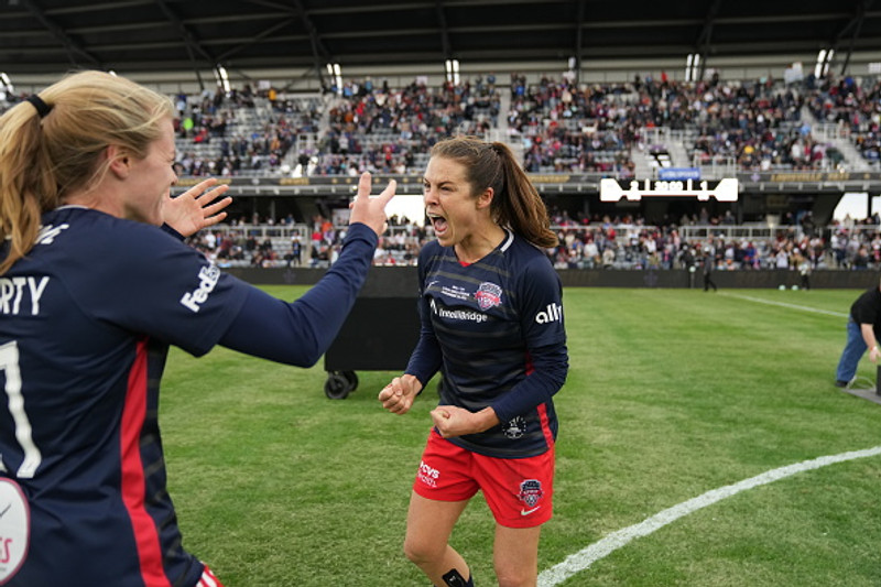 Kelley O'Hara skoraði sigurmarkið í leiknum.