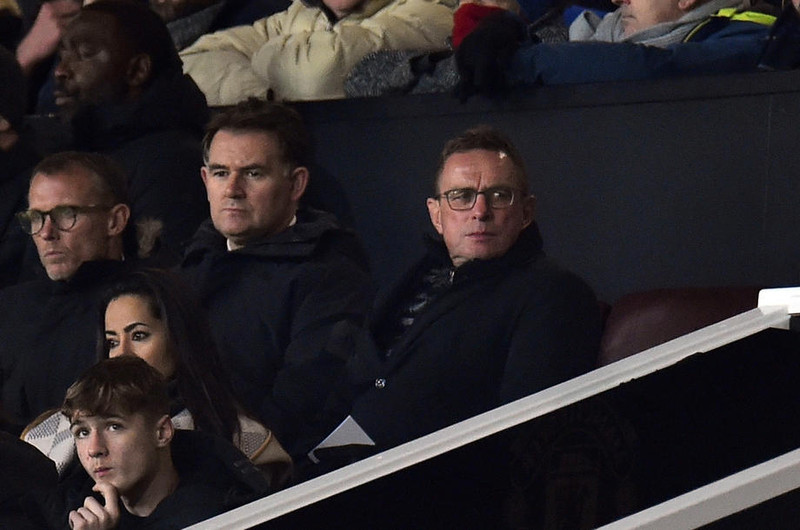 Ralf Rangnick var í stúkunni þegar Manchester United vann Arsenal í gær.