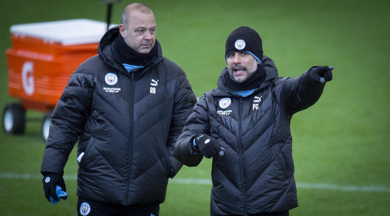 Rodolfo Borrell og Pep Guardiola.