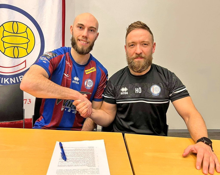 Mikkel Dahl og Siggi þjálfari.