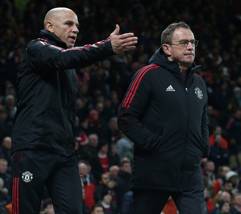 Chris Armas ásamt Ralf Rangnick.