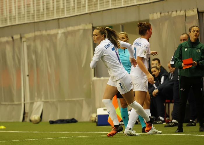 Sara Björk spilaði fyrsta landsleikinn í síðasta mánuði frá því í lok árs 2020.