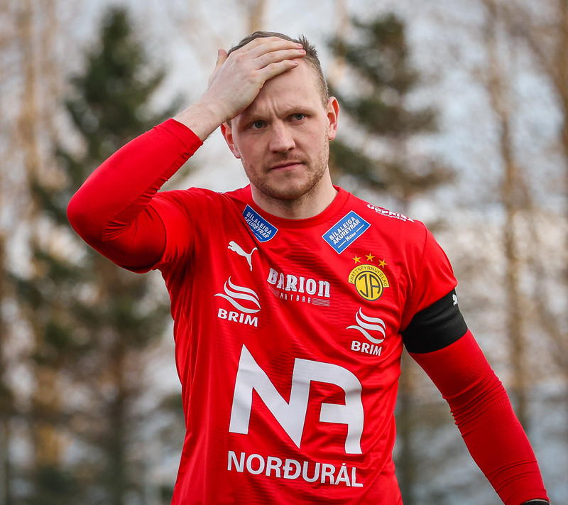 Árni Snær Ólafsson hetja Skagamanna.