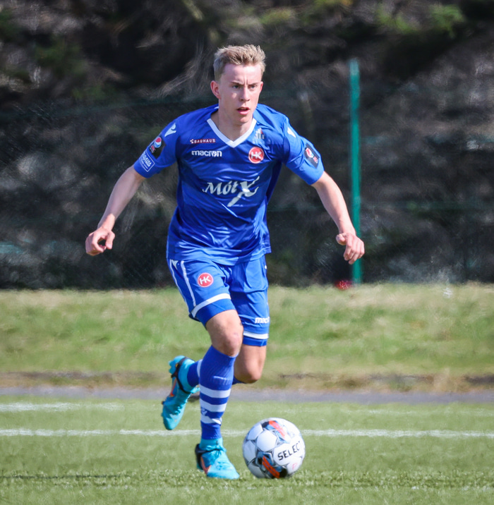 Valgeir Valgeirsson var rekinn af velli í sigri HK