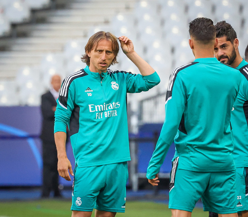 Myndaveisla frá æfingu Real Madrid á Stade de France