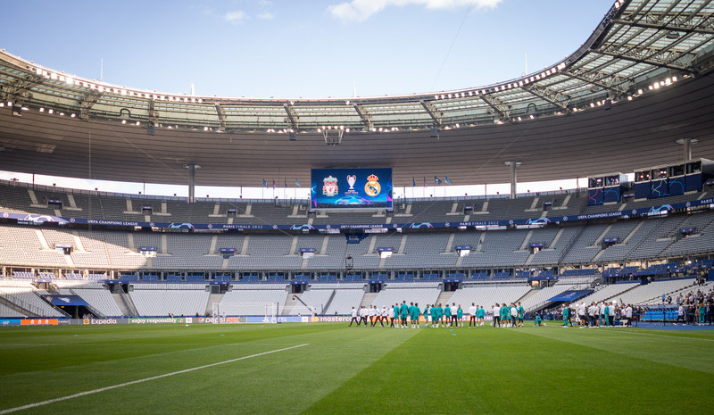 Myndaveisla frá æfingu Real Madrid á Stade de France