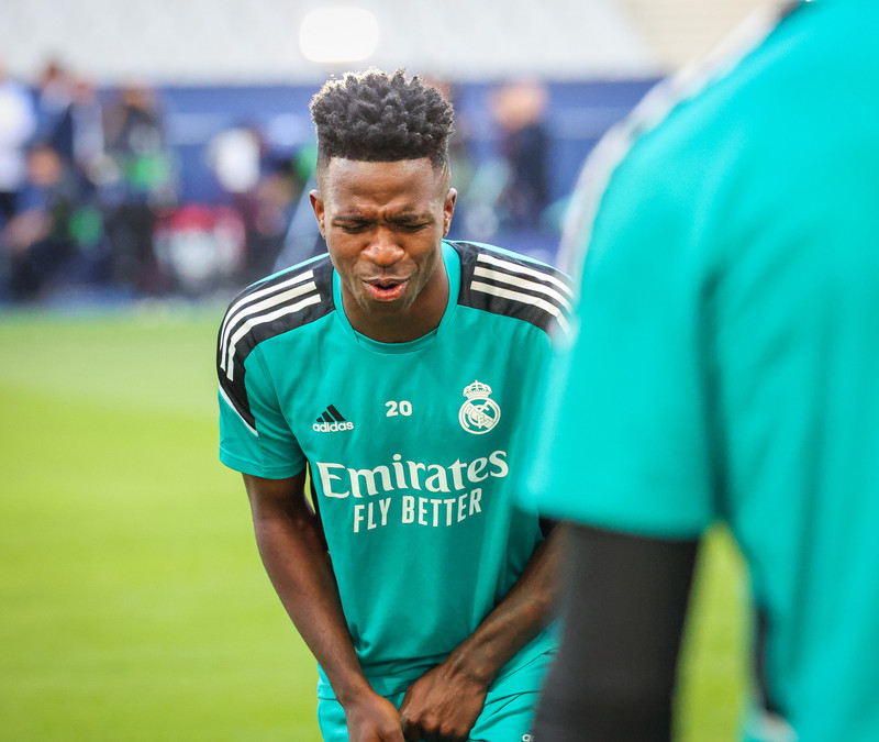 Myndaveisla frá æfingu Real Madrid á Stade de France