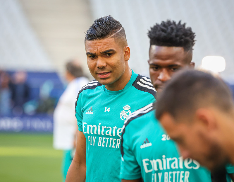 Myndaveisla frá æfingu Real Madrid á Stade de France