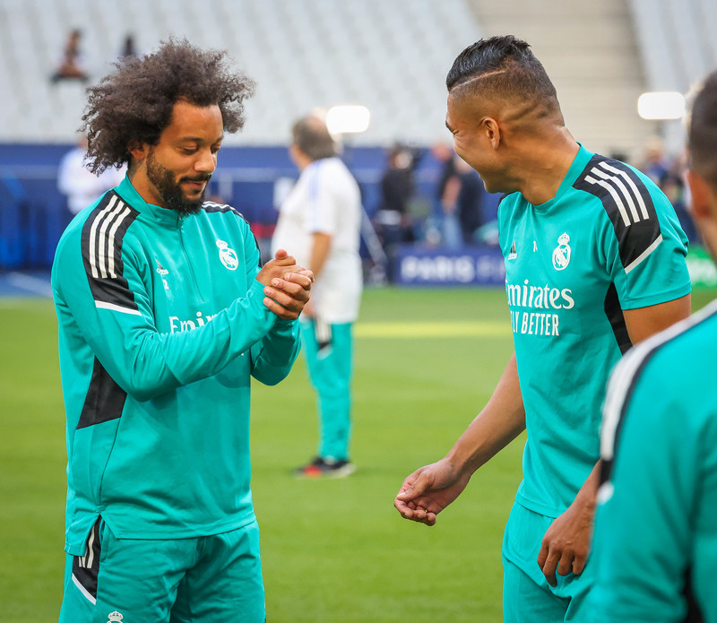 Myndaveisla frá æfingu Real Madrid á Stade de France
