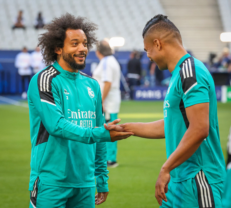 Myndaveisla frá æfingu Real Madrid á Stade de France
