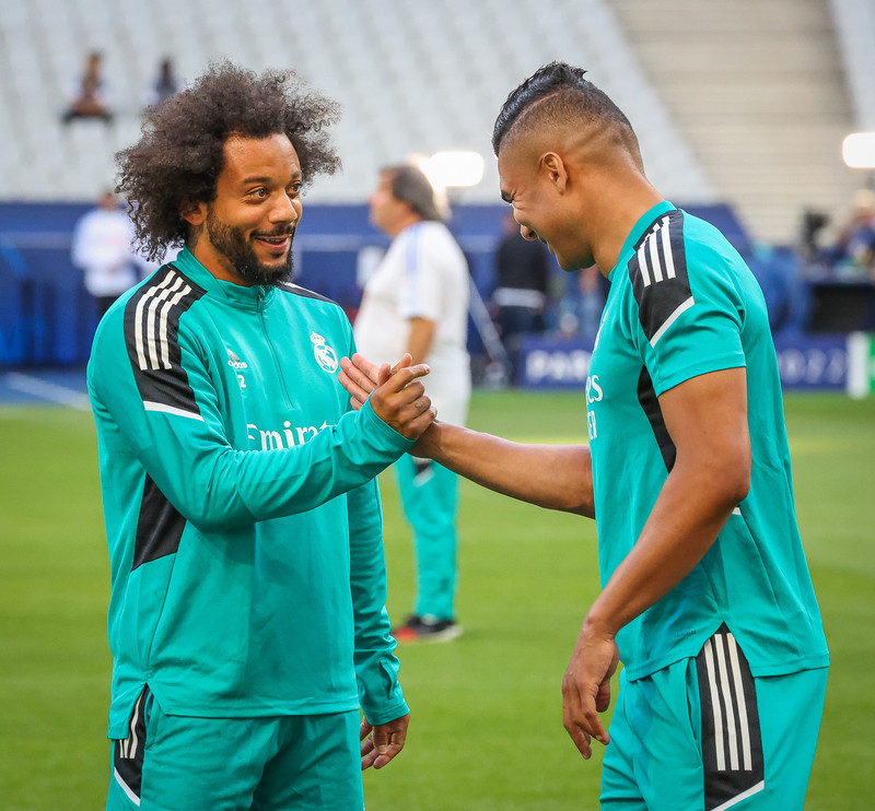 Myndaveisla frá æfingu Real Madrid á Stade de France