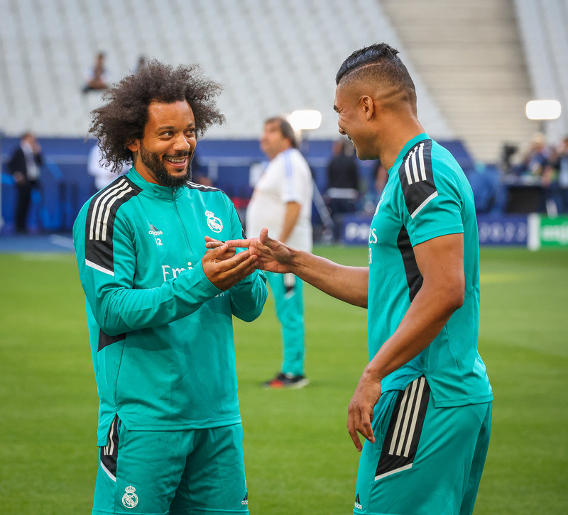 Myndaveisla frá æfingu Real Madrid á Stade de France