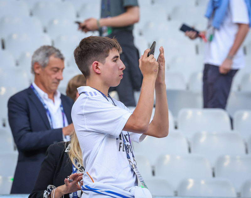 Myndaveisla frá æfingu Real Madrid á Stade de France