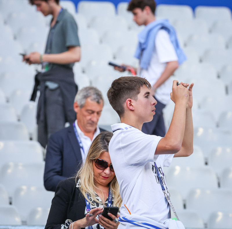 Myndaveisla frá æfingu Real Madrid á Stade de France