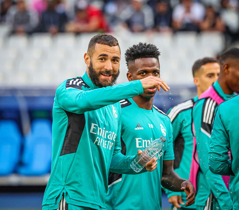 Myndaveisla frá æfingu Real Madrid á Stade de France