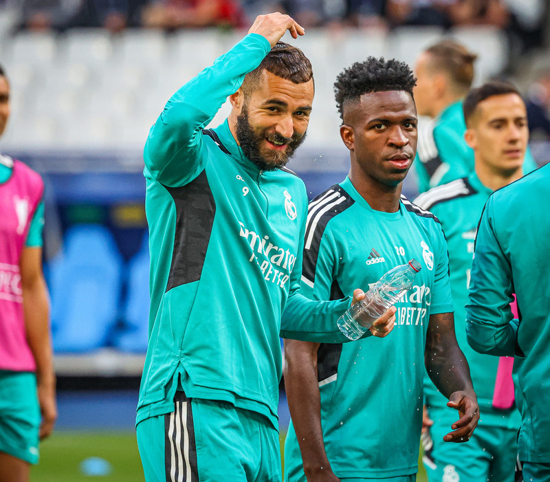 Myndaveisla frá æfingu Real Madrid á Stade de France