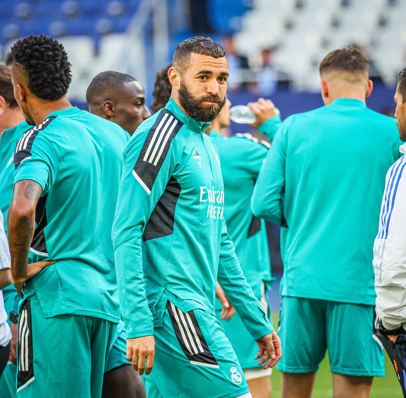 Myndaveisla frá æfingu Real Madrid á Stade de France