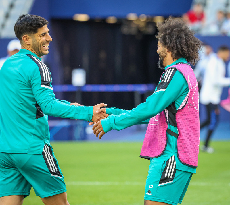 Myndaveisla frá æfingu Real Madrid á Stade de France