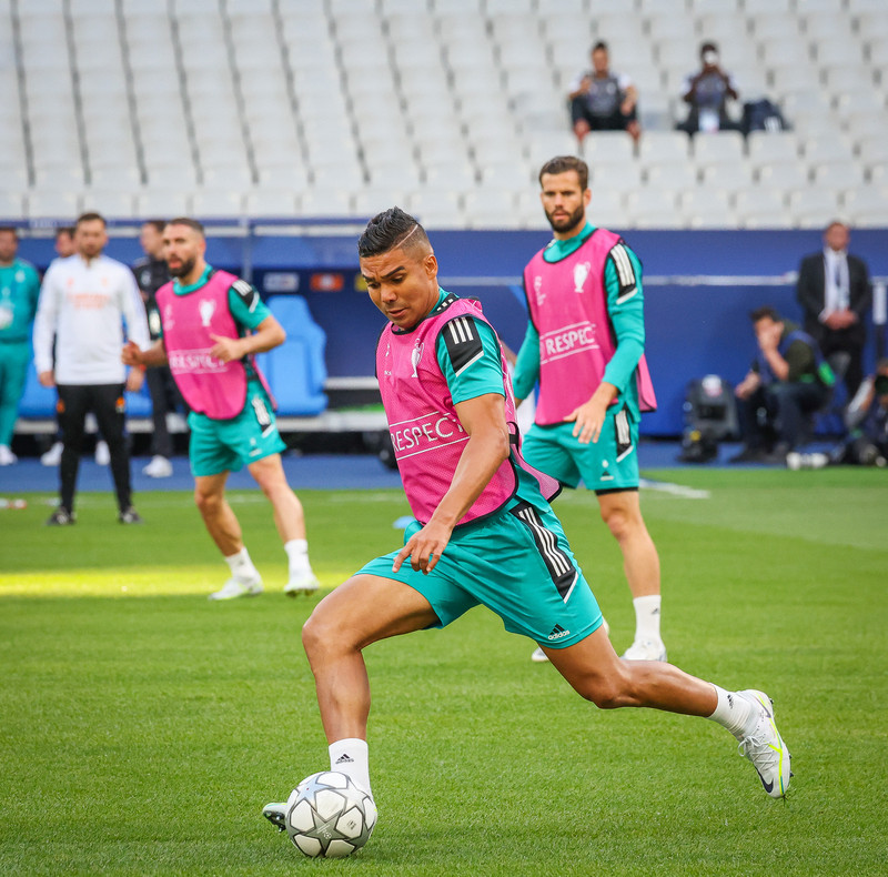 Myndaveisla frá æfingu Real Madrid á Stade de France