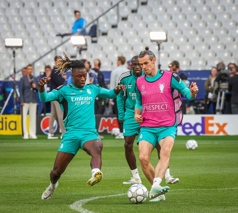 Myndaveisla frá æfingu Real Madrid á Stade de France