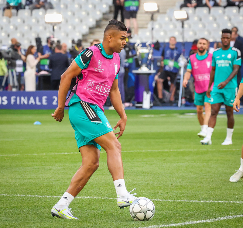 Myndaveisla frá æfingu Real Madrid á Stade de France