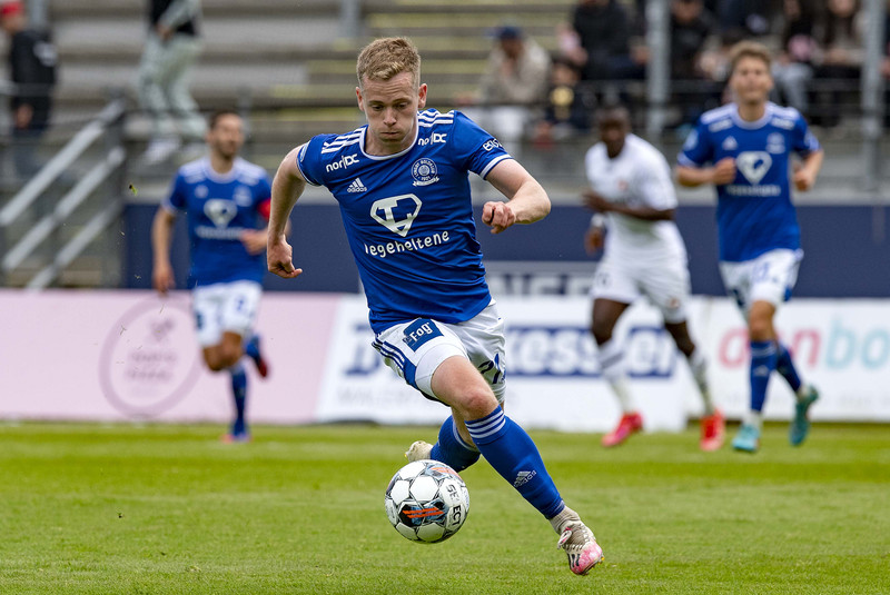 Sævar Atli var í byrjunarliði Lyngby en fór af velli í hálfleik