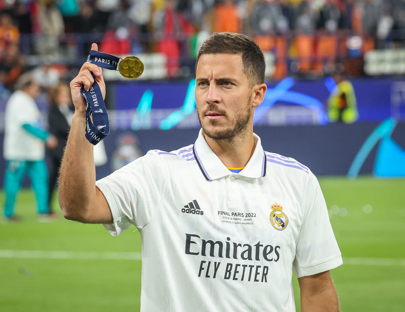 Hazard í treyju Real Madrid.