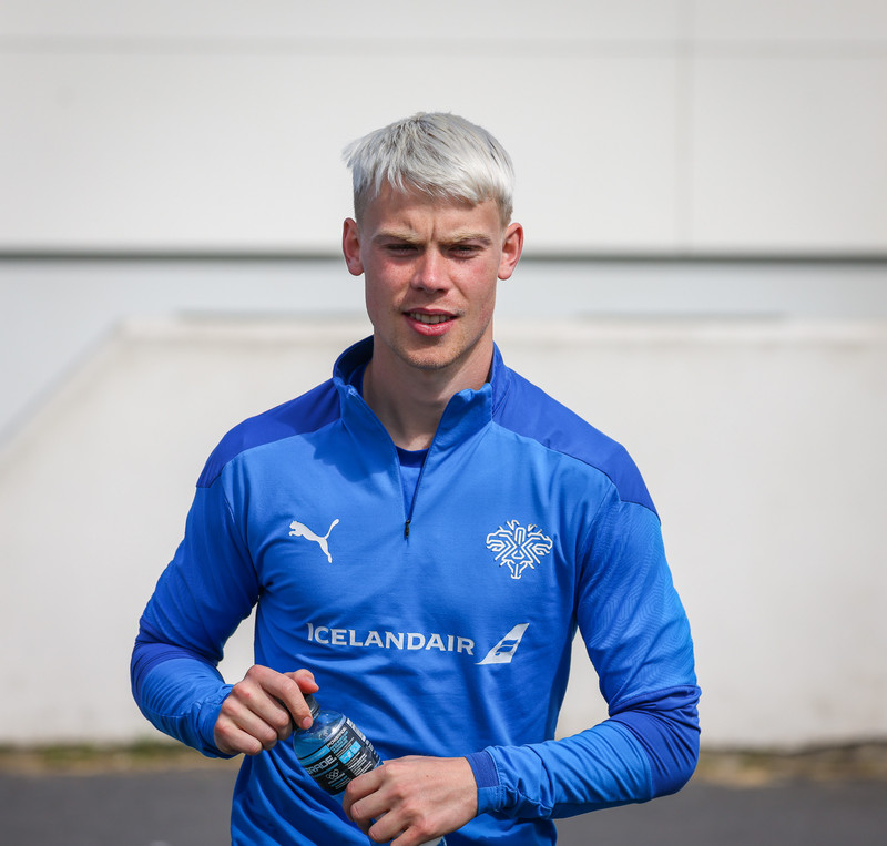 Ágúst á U21 landsliðsæfingu í sumar.
