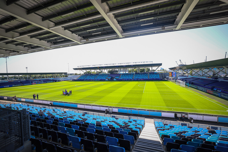 Eðlilega eru ljósblá sæti á heimavelli kvennaliðs Manchester City