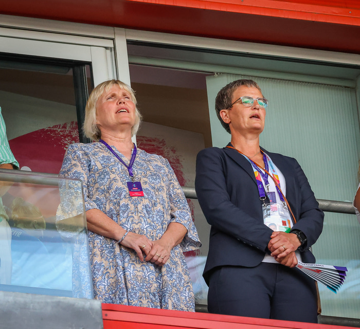 Vanda Sigurgeirsdóttir formaður KSÍ og Klara Bjartmarz framkvæmdastjóri.