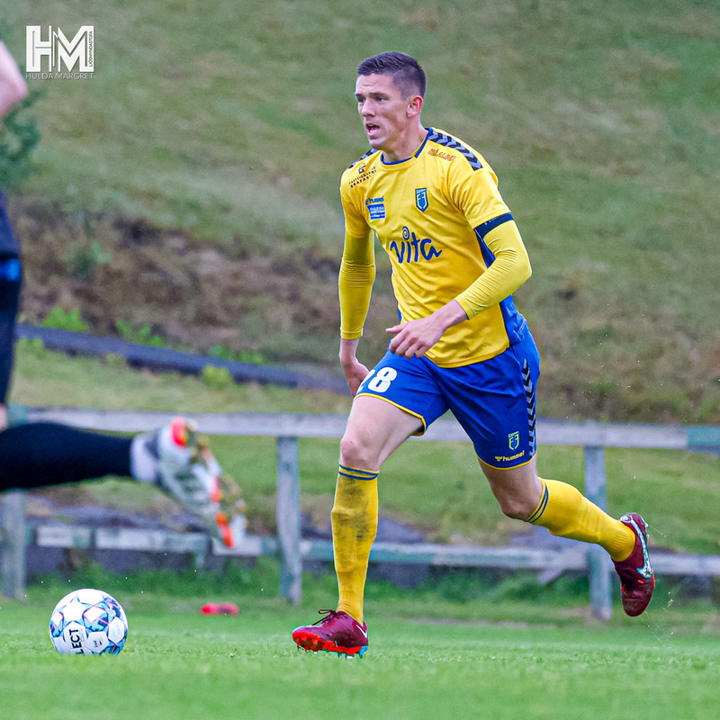 Hans Viktor Guðmundsson skoraði tvívegis fyrir Fjölni