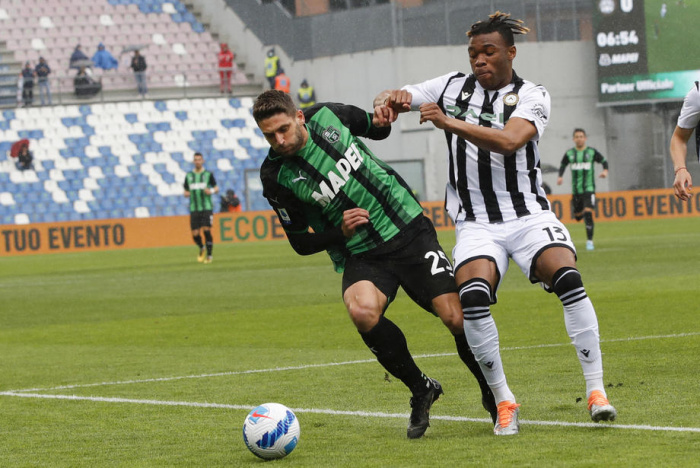 Destiny Udogie í leik með Udinese á síðasta tímabili