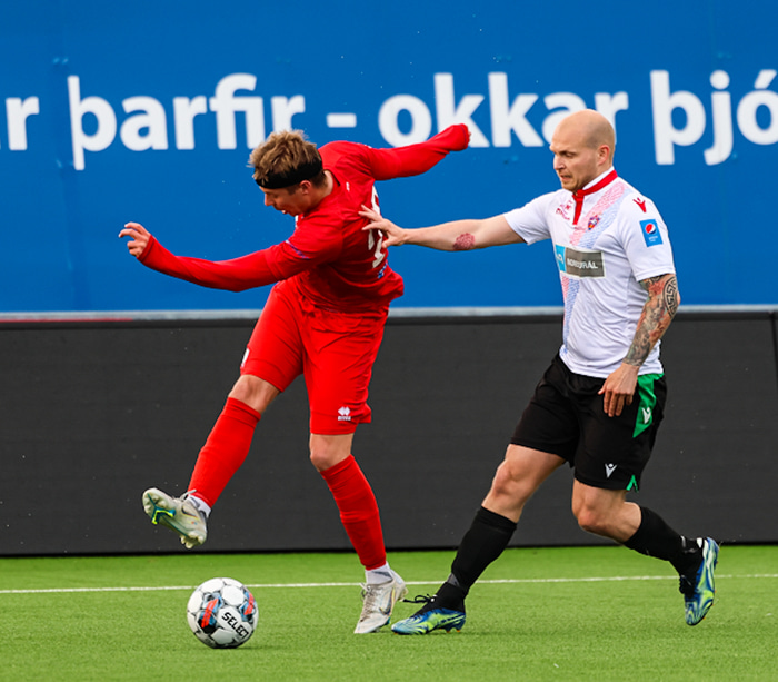 Úr leiknum í kvöld