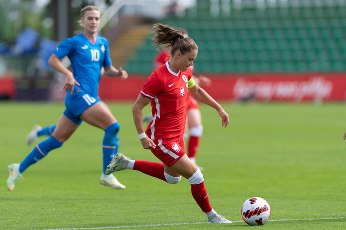 Ewa Pajor gegn Íslandi árið 2022.