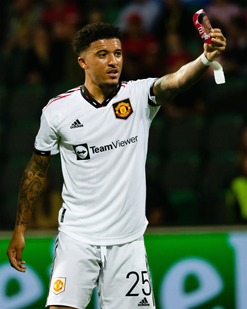 Jadon Sancho með legghlífarnar í kvöld