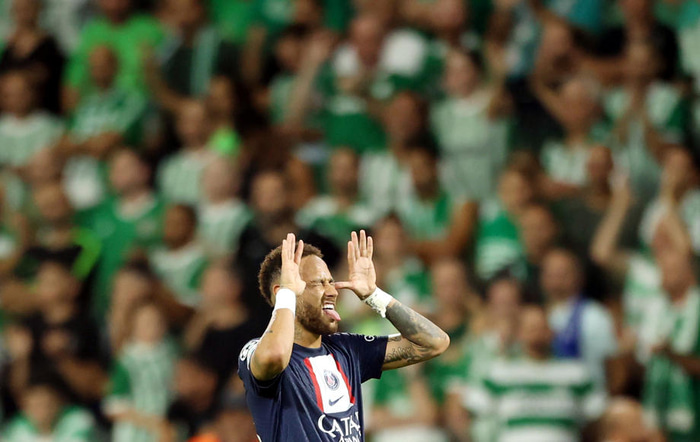 Neymar tók þetta fagn gegn Maccabi