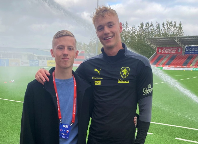 Arnar Laufdal og Adam Karabec.