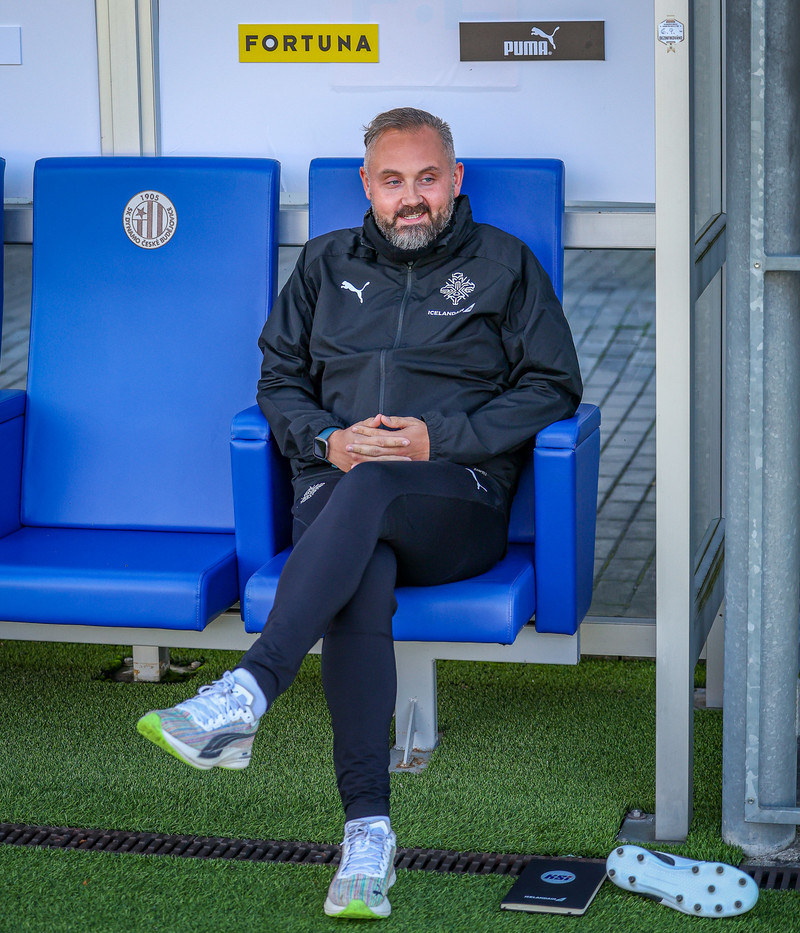Myndir: U21 æfði í Ceské Budejovice í gær