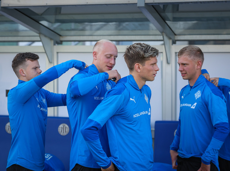 Myndir: U21 æfði í Ceské Budejovice í gær