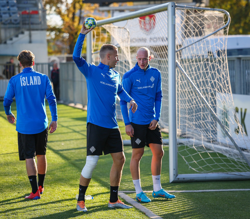 Myndir: U21 æfði í Ceské Budejovice í gær